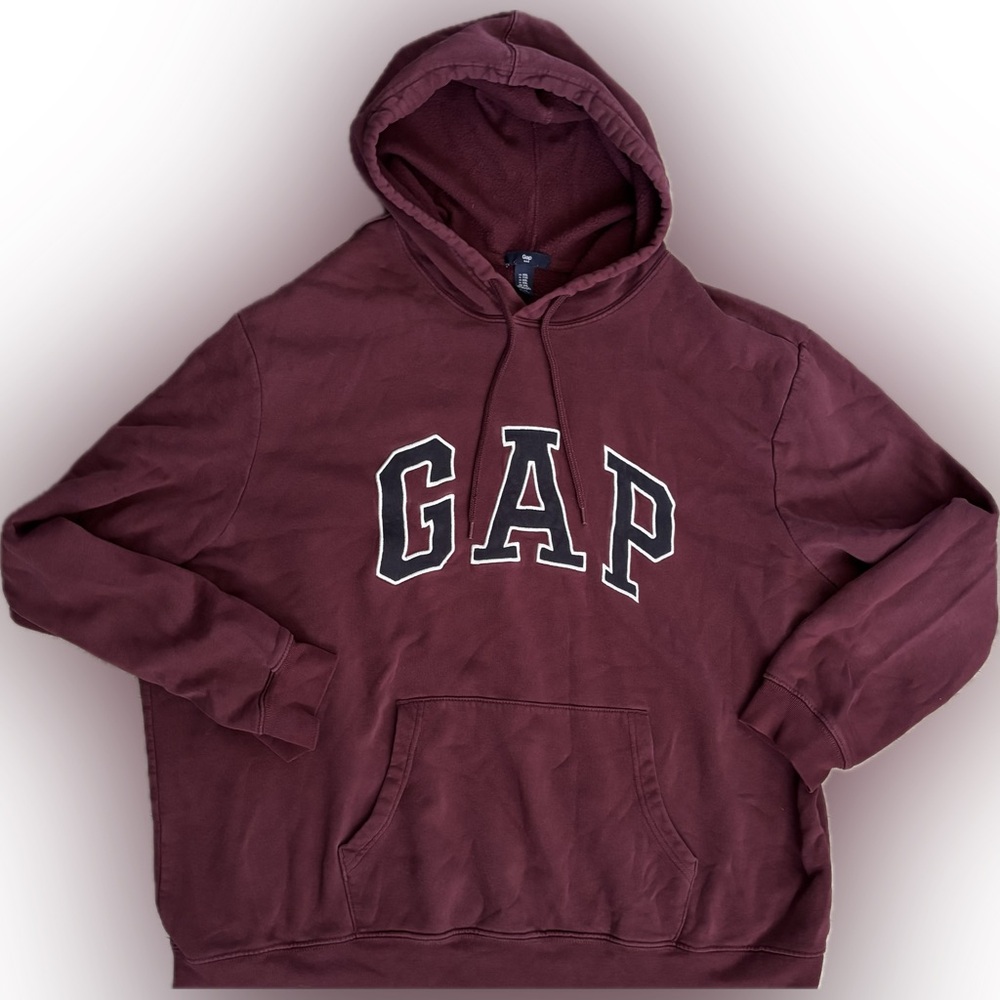 Gap Logo Pullover Hoodie Size XXL Burgundy